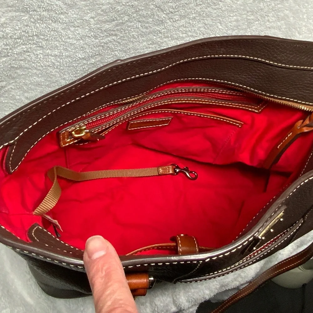 Dooney & Bourke Pebbled Leather Shoulder Bag/Tote - Brown